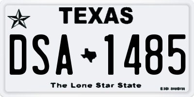 TX license plate DSA1485