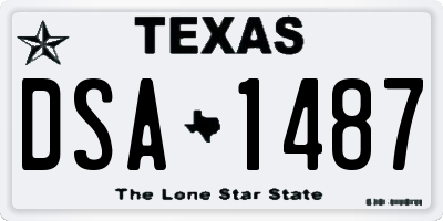 TX license plate DSA1487