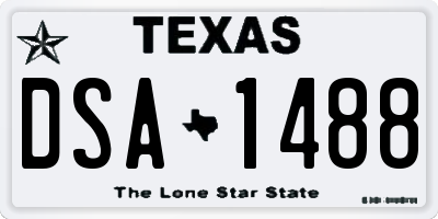 TX license plate DSA1488