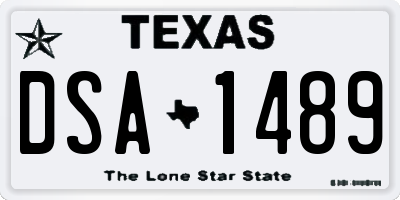 TX license plate DSA1489