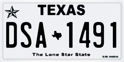 TX license plate DSA1491
