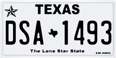 TX license plate DSA1493