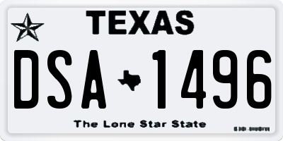 TX license plate DSA1496