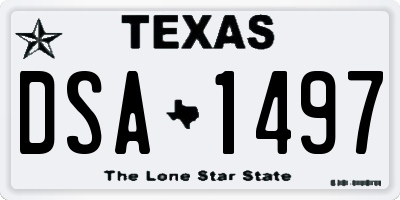 TX license plate DSA1497