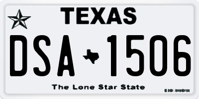 TX license plate DSA1506