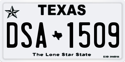 TX license plate DSA1509