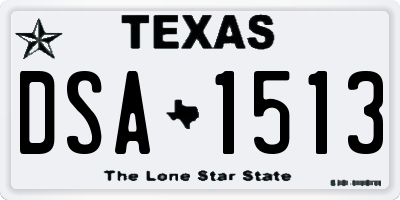 TX license plate DSA1513