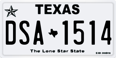 TX license plate DSA1514