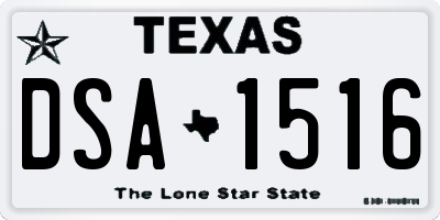 TX license plate DSA1516
