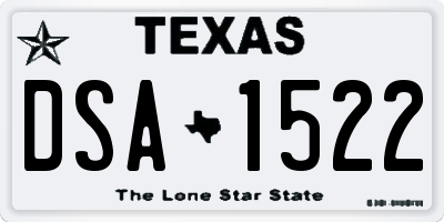 TX license plate DSA1522