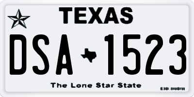 TX license plate DSA1523
