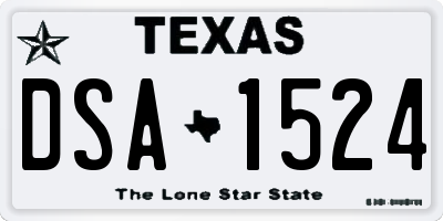 TX license plate DSA1524