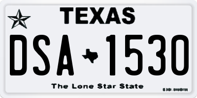 TX license plate DSA1530