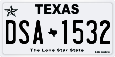TX license plate DSA1532