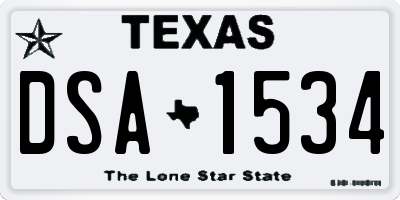 TX license plate DSA1534