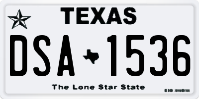 TX license plate DSA1536