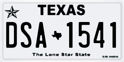 TX license plate DSA1541