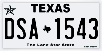 TX license plate DSA1543