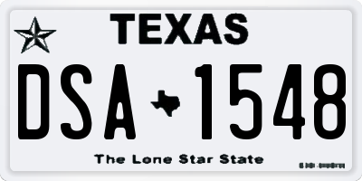 TX license plate DSA1548