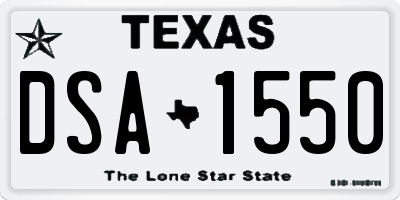 TX license plate DSA1550