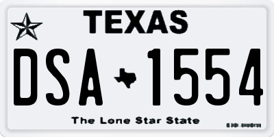 TX license plate DSA1554