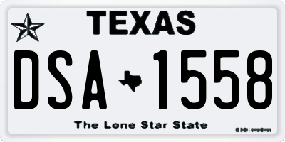 TX license plate DSA1558