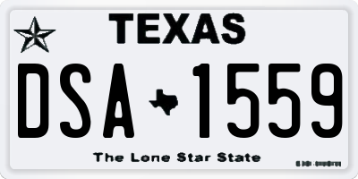 TX license plate DSA1559