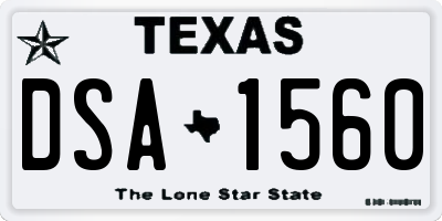 TX license plate DSA1560