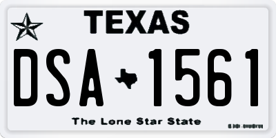 TX license plate DSA1561