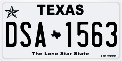TX license plate DSA1563