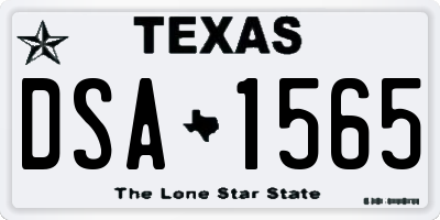 TX license plate DSA1565