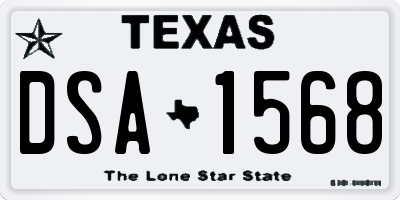 TX license plate DSA1568