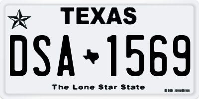 TX license plate DSA1569