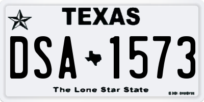 TX license plate DSA1573