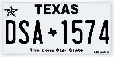 TX license plate DSA1574