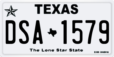 TX license plate DSA1579