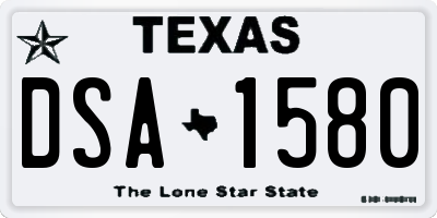 TX license plate DSA1580