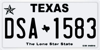 TX license plate DSA1583