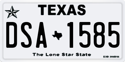 TX license plate DSA1585