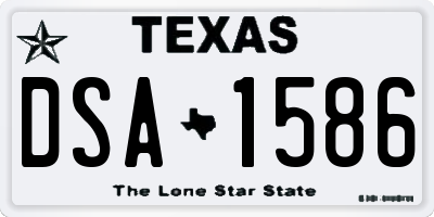 TX license plate DSA1586