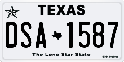TX license plate DSA1587