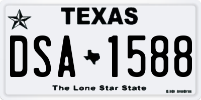 TX license plate DSA1588