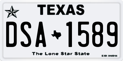 TX license plate DSA1589