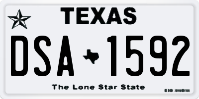 TX license plate DSA1592