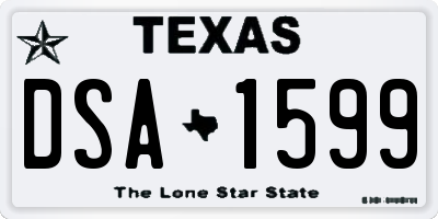 TX license plate DSA1599