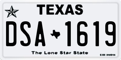 TX license plate DSA1619