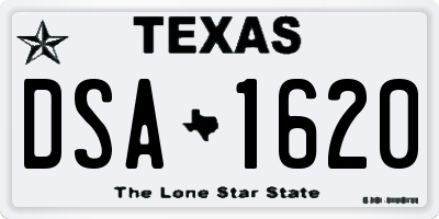 TX license plate DSA1620