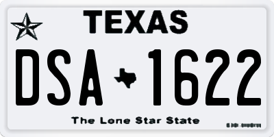 TX license plate DSA1622