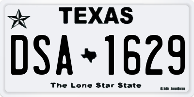 TX license plate DSA1629