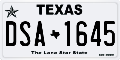 TX license plate DSA1645